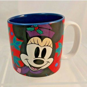 Minnie Mouse Snowflake Christmas Winter Disney Store 10 oz Ceramic Coffee Mug